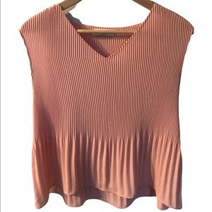 Babaton pink pleated tank top